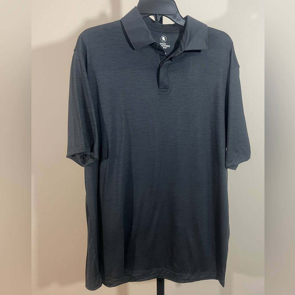 ☀️ Nwt Hart Schaffner Marx mens large gray polo short sleeve shirt